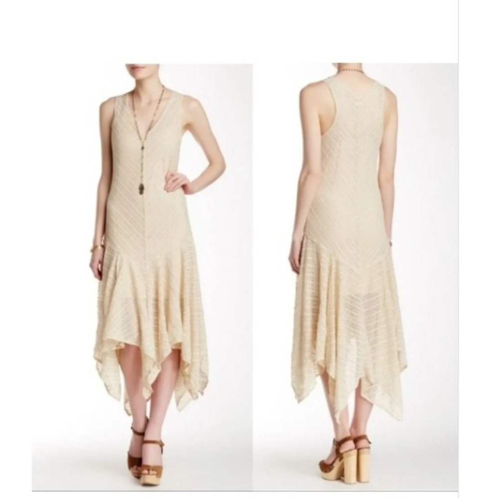 Intimately Free People Lila Love Lace Ivory Drop Waist Slip Dress Small NWOT